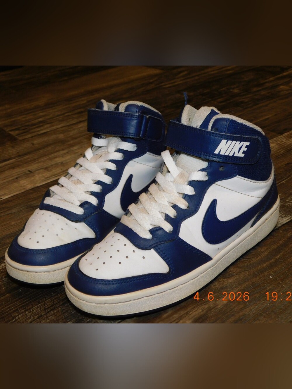 Nike Kids Blue and White High-Top Sneakers Great Condition